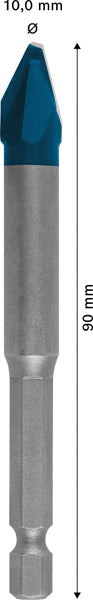 EXPERT HEX-9 HardCeramic Bohrer, 10 x 90 mm