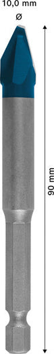 EXPERT HEX-9 HardCeramic Bohrer, 10 x 90 mm