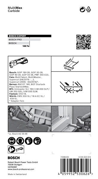 EXPERT MultiMax PAII 52 APIT Blatt für Multifunktionswerkzeuge, 52 mm