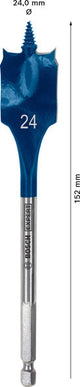 EXPERT SelfCut Speed Flachfräsbohrer, 24 x 152 mm