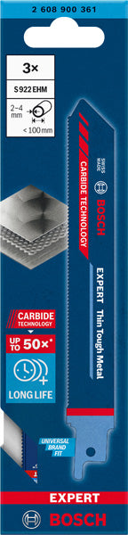 EXPERT ‘Thin Tough Metal’ S 922 EHM Säbelsägeblatt, 3 Stück