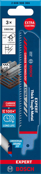 EXPERT ‘Thick Tough Metal’ S 955 CHC Säbelsägeblatt, 3 Stück