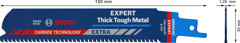 EXPERT ‘Thick Tough Metal’ S 955 CHC Säbelsägeblatt, 3 Stück