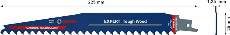 EXPERT ‘Tough Wood’ S 1142 KHM Säbelsägeblatt, 3 Stück