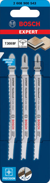 EXPERT ‘Hardwood 2-side clean’ T 308 BF Stichsägeblatt, 3 Stück