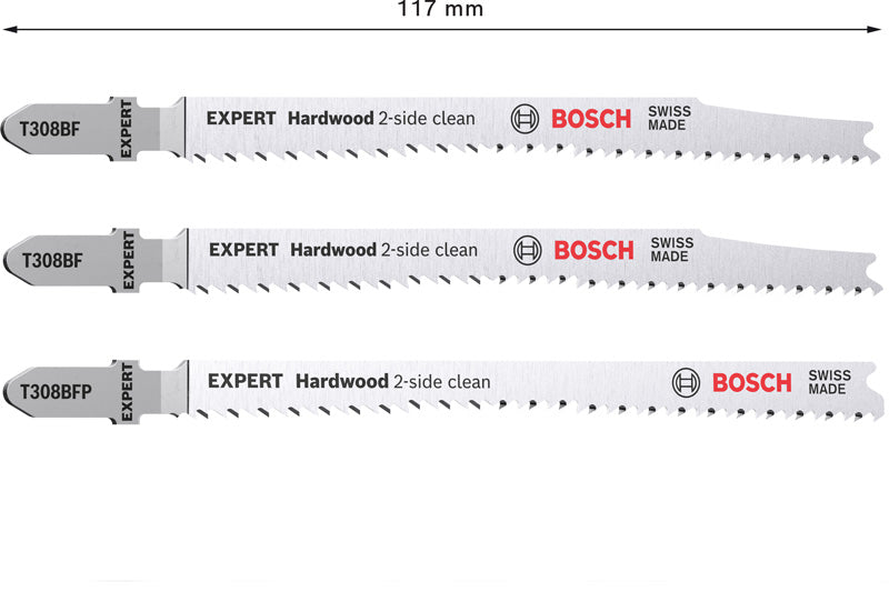 EXPERT ‘Hardwood 2-side clean‘ Stichsägeblatt-Set, 2-tlg., T308BF/BFP