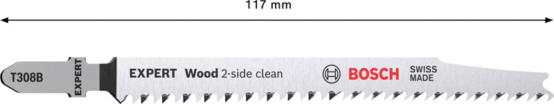 EXPERT Wood 2-side clean T308B Stichsägeblatt, 2 Stück
