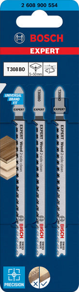 EXPERT ‘Wood 2-side clean’ T 308 BO Stichsägeblatt, 3 Stück