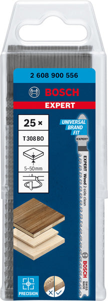 EXPERT ‘Wood 2-side clean’ T 308 BO Stichsägeblatt, 25 Stück