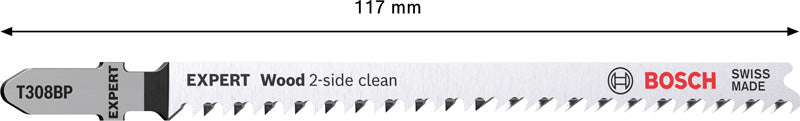 EXPERT ‘Wood 2-side clean’ T 308 BP Stichsägeblatt, 3 Stück