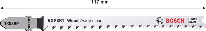 EXPERT ‘Wood 2-side clean’ T 308 BP Stichsägeblatt, 5 Stück