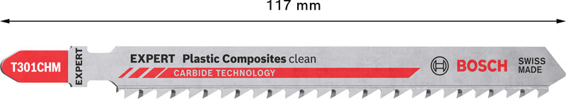 EXPERT ‘Plastic Composites Clean’ T 301 CHM Stichsägeblatt, 3 Stück