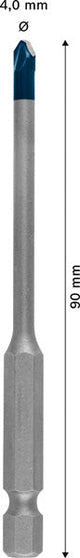 EXPERT HEX-9 HardCeramic Bohrer, 4 x 90 mm