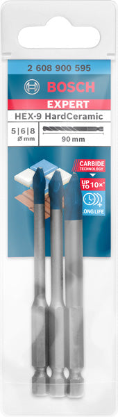 EXPERT HardCeramic HEX-9 Bohrer-Set, 5/6/8 mm, 3-tlg.