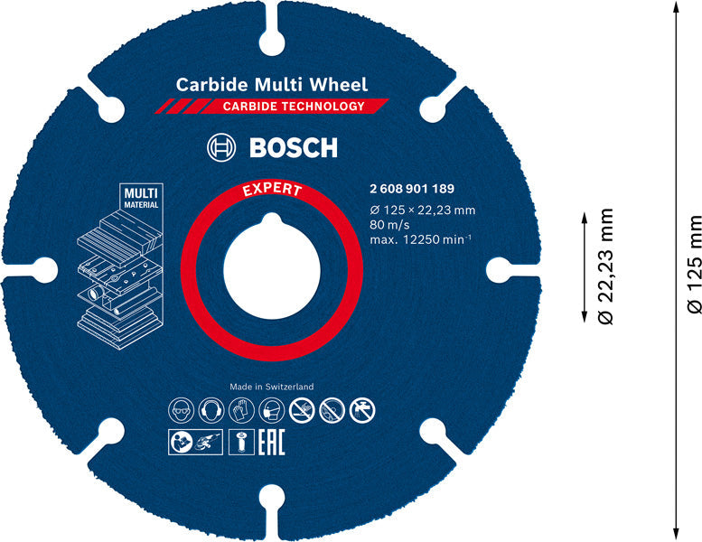 EXPERT Carbide Multi Wheel Trennscheibe, 125 mm, 22,23 mm