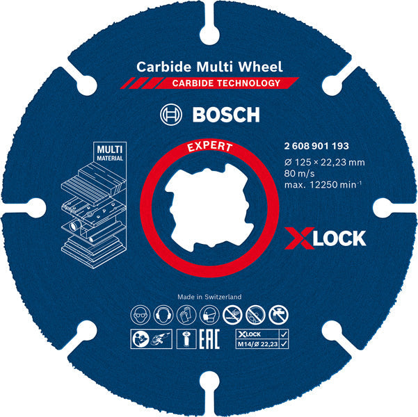 EXPERT Carbide Multi Wheel X-LOCK Trennscheibe, 125 mm, 22,23 mm