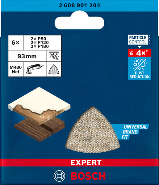EXPERT M480 Schleifnetz-Set, 93 x 93 mm, 6 Stück