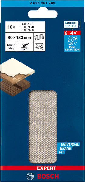 EXPERT M480 Schleifnetz-Set, 80 x 133 mm, 10 Stück