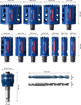 EXPERT Tough Material Lochsäge-Set, 20/22/25/32/35/40/44/51/60/68/76 mm, 14-tlg.