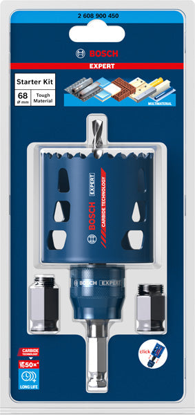 EXPERT Tough Material Lochsäge-Starter-Set, 68 x 60 mm