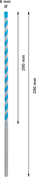 EXPERT CYL-9 MultiConstruction Bohrer, 6 x 200 x 250 mm
