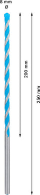 EXPERT CYL-9 MultiConstruction Bohrer, 8 x 200 x 250 mm