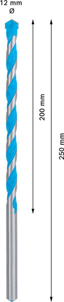 EXPERT CYL-9 MultiConstruction Bohrer, 12 x 200 x 250 mm