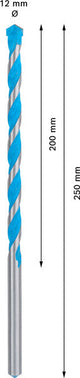 EXPERT CYL-9 MultiConstruction Bohrer, 12 x 200 x 250 mm