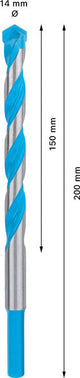 EXPERT CYL-9 MultiConstruction Bohrer, 14 x 150 x 200 mm
