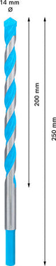 EXPERT CYL-9 MultiConstruction Bohrer, 14 x 200 x 250 mm