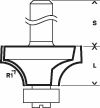 Abrundfräser Expert for Wood, 8 mm, D 28,6 mm, R1 8 mm, L 12,7 mm, G 55 mm