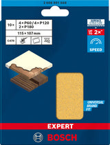 EXPERT C470 Schleifpapier-Set, 115 x 107 mm, K 60/120/180, 10 Stück