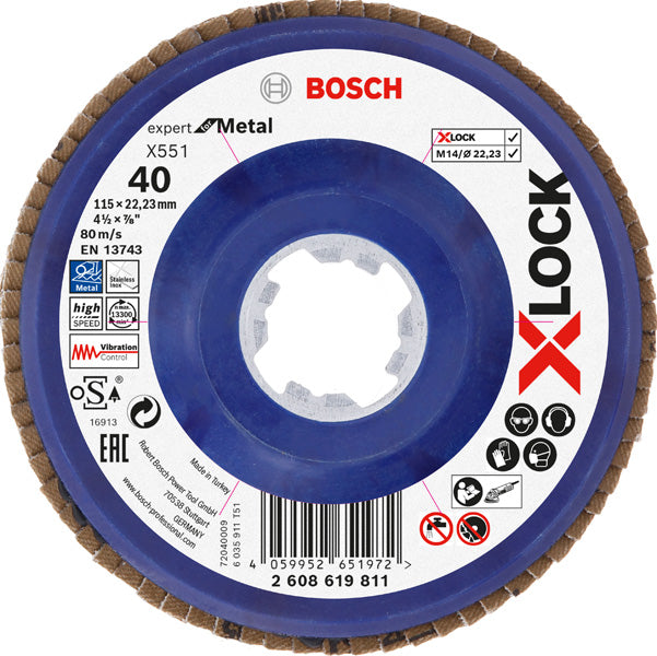 X-LOCK-Fächerschleifscheibe X551, Expert for Metal, K: 40, 115 mm