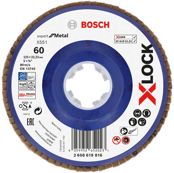 X-LOCK-Fächerschleifscheibe X551, Expert for Metal, K: 60, 125 mm