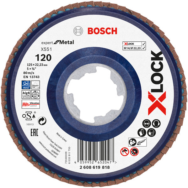 X-LOCK-Fächerschleifscheibe X551, Expert for Metal, K: 120, 125 mm