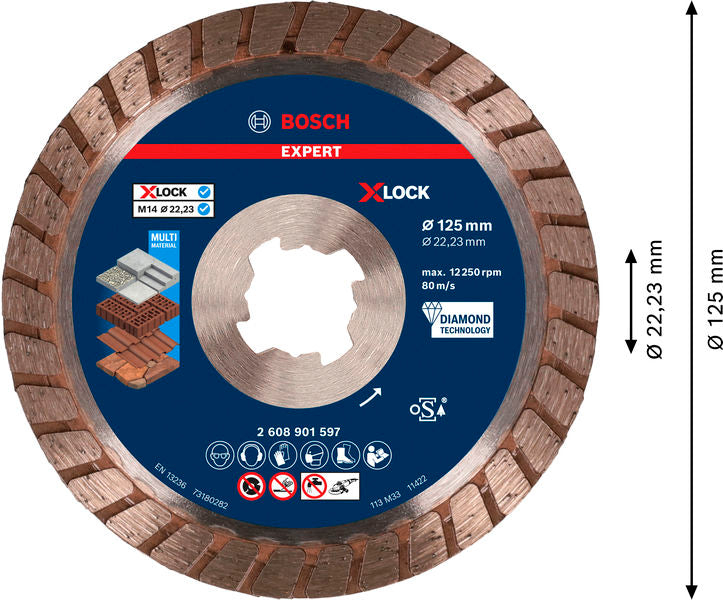 EXPERT MultiMaterial X-LOCK Diamanttrennscheiben 125mm