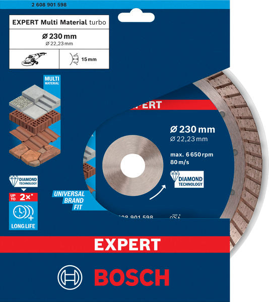 EXPERT MultiMaterial Diamanttrennscheiben, 230 x 22,23 x 2,4 x 15 mm
