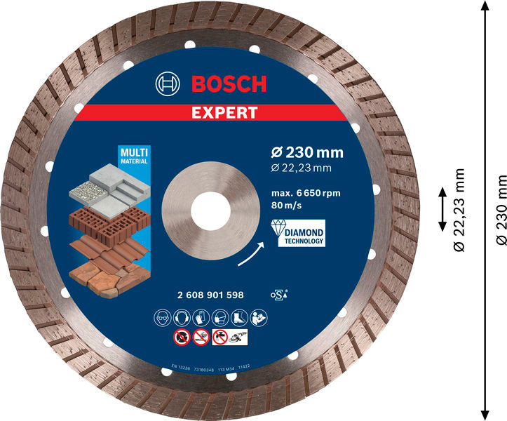 EXPERT MultiMaterial Diamanttrennscheiben, 230 x 22,23 x 2,4 x 15 mm