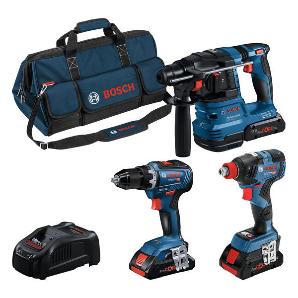 Combo Kit 3-tlg. 18V: GSR 18V-55/GDX 18V-200/GBH 18V-22, 3 x Akku, Schnellladeg.