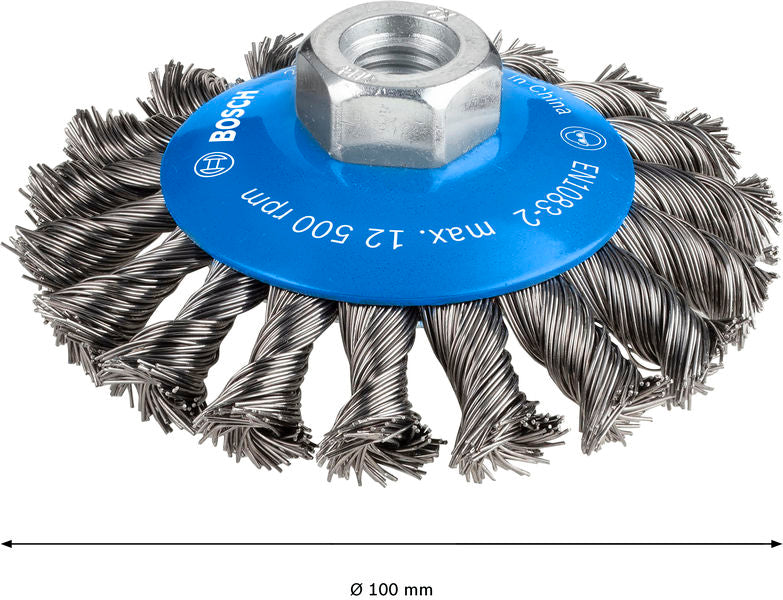 PRO Metal heavy Kegelbürste, 100 x 0,5 mm, Gewinde