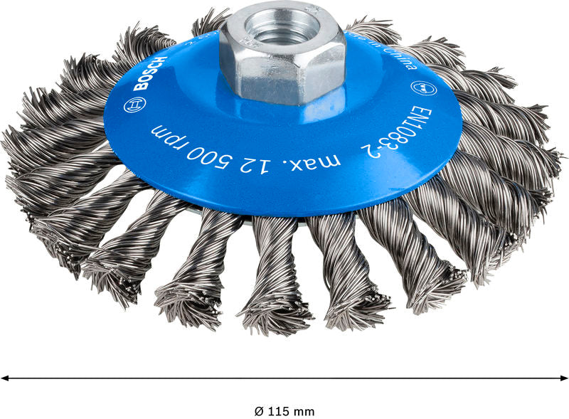 PRO Metal heavy Kegelbürste, 115 x 0,5 mm, Gewinde