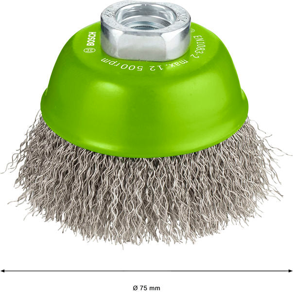 PRO Stainless Steel clean Topfbürste, 75 x 0,3 mm, Gewinde