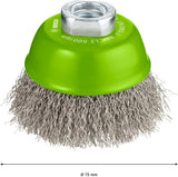 PRO Stainless Steel clean Topfbürste, 75 x 0,3 mm, Gewinde