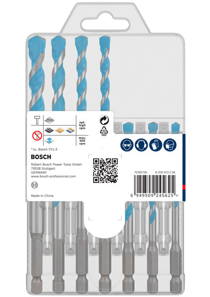 EXPERT HEX-9 Multi Construction Bohrer-Set, 5/5,5/6/7/8/10 mm, 7-tlg.
