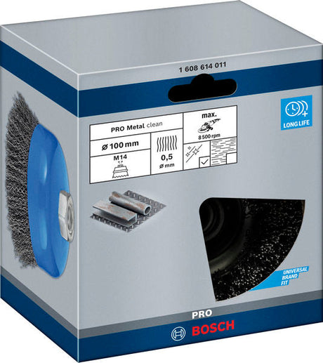 PRO Metal clean Topfbürste, 100 x 0,5 mm, Gewinde