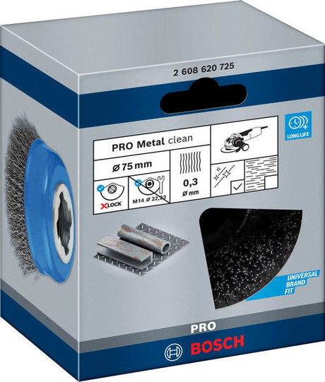 PRO Metal clean X-Lock Topfbürste, 75 x 0,3 mm