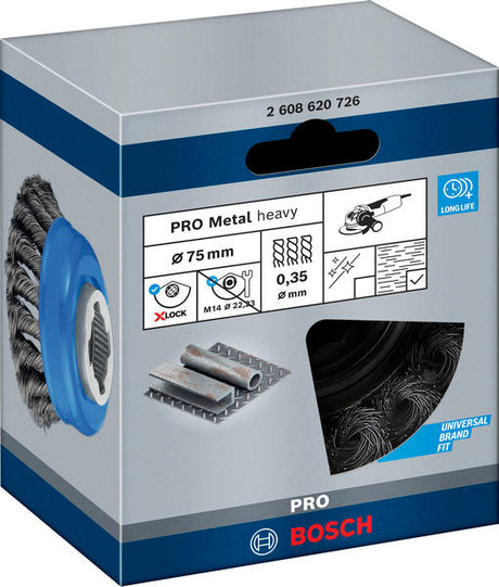 PRO Metal heavy X-Lock Topfbürste, 75 x 0,35 mm