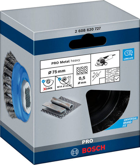 PRO Metal heavy X-Lock Topfbürste, 75 x 0,5 mm