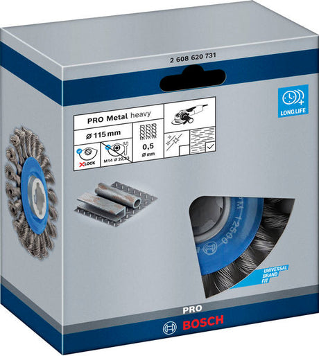 PRO Metal heavy X-Lock Scheibenbürste, 115 x 0,5 mm, Gewinde