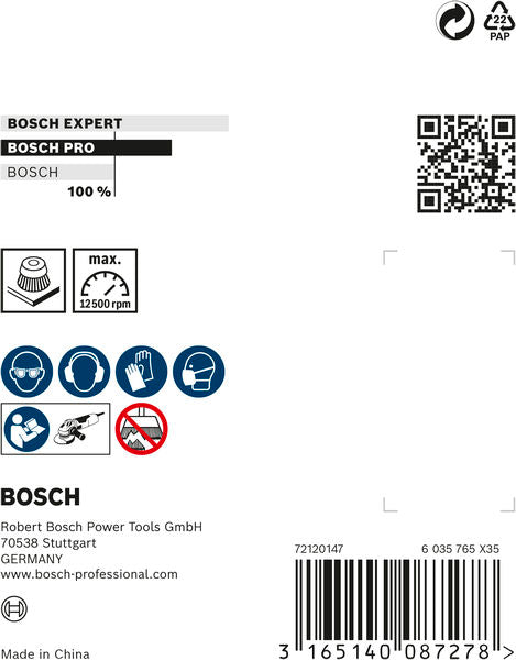 PRO Stainless Steel clean Topfbürste, 65 x 0,3 mm, Gewinde